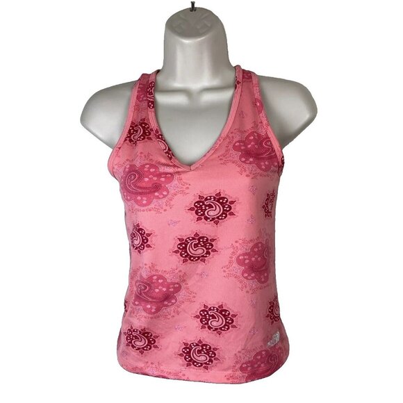 The North Face Pink Paisley VaporWick Womens Racerback Tank Top - Picture 1 of 9
